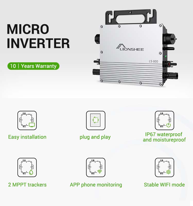 LIONSHEE Mikro-Wechselrichter 800 W für Balkon-Solaranlage
